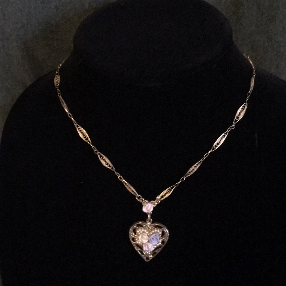Gold plated triple rose necklace set S10